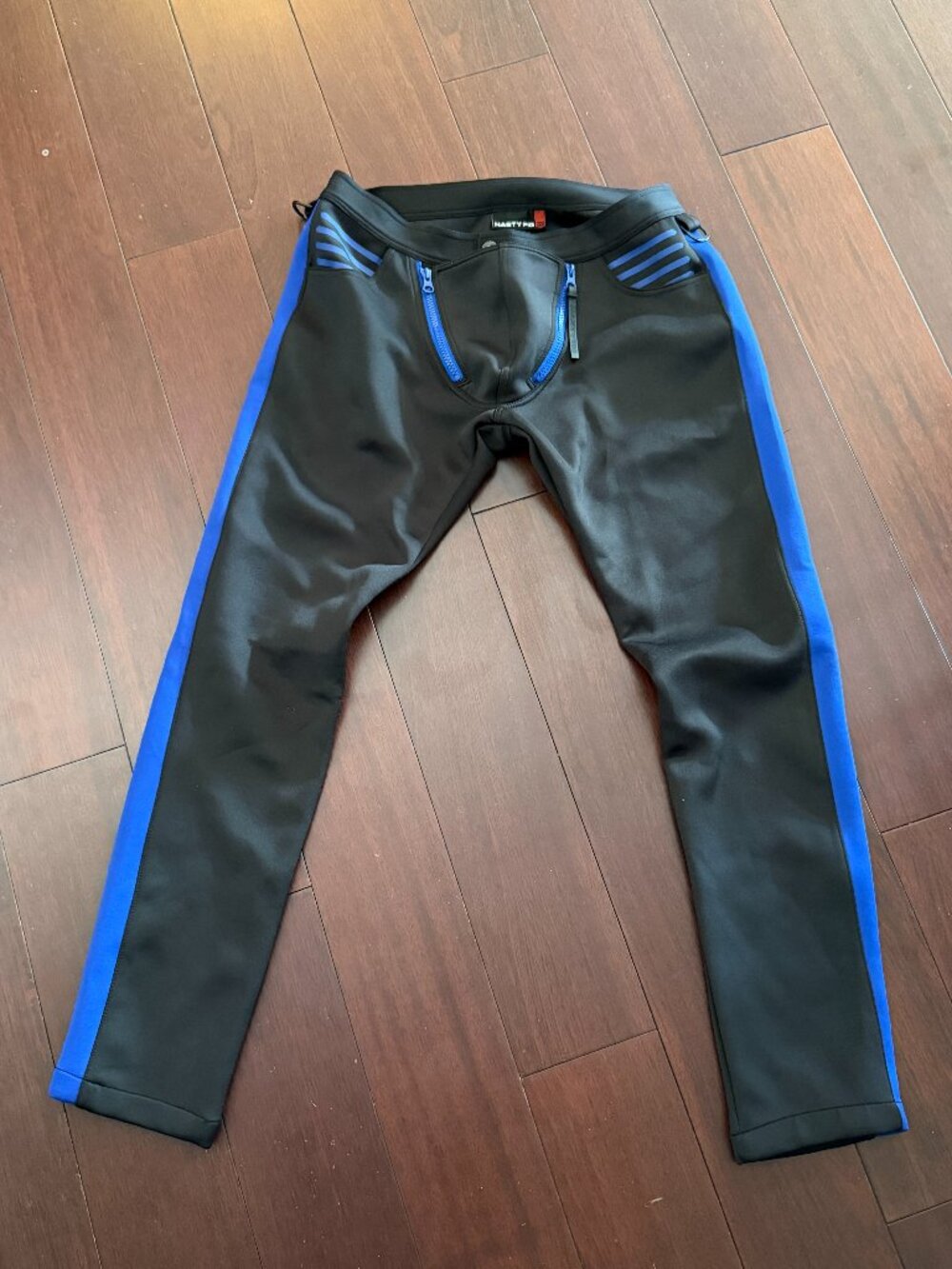 Nasty Pig Men’s Black and Blue Zip Front Pants Size Small